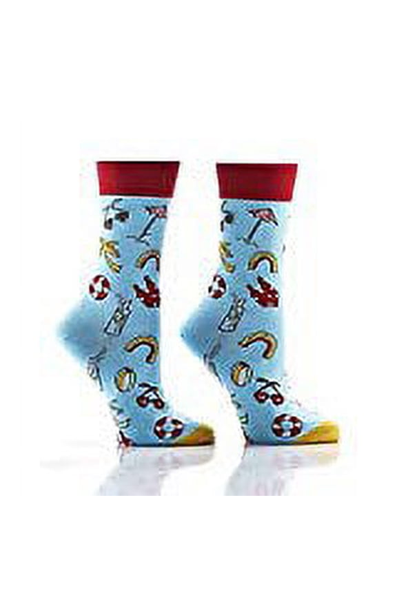 Women's Crew Sock, Beach Party Fits Women's Shoe Size 6-10.