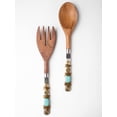 thumbnail image 1 of Yo Treasure Tiramisu Wire Wrapped Blue Bead Studded Wooden Salad Server Set, Pack of 2, 1 of 5