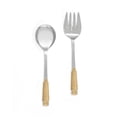thumbnail image 1 of Yo Treasure Tiramisu Wire Wrapped Stainless Steel Matte Gold Salad Server Set, 1 of 4