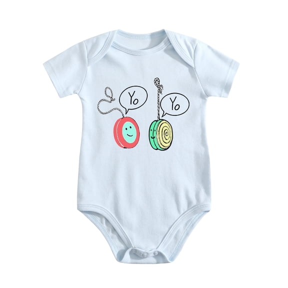 Yo-Yo Baby Bodysuit - Funny Toy Graphic One-Piece Outfit for Boys Or Girls - Soft Cotton Infant Romper Baby Blue-style 3-6M