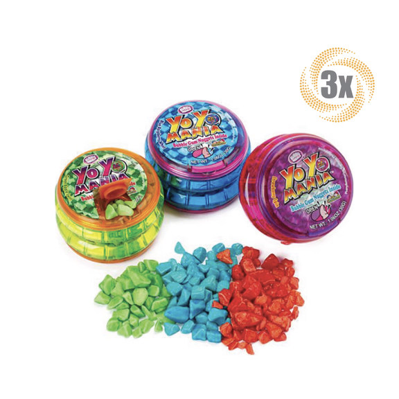 Yo Yo Mania Yo-Yo Toys Filled with Bubble Gum Nuggets, 3-Pack