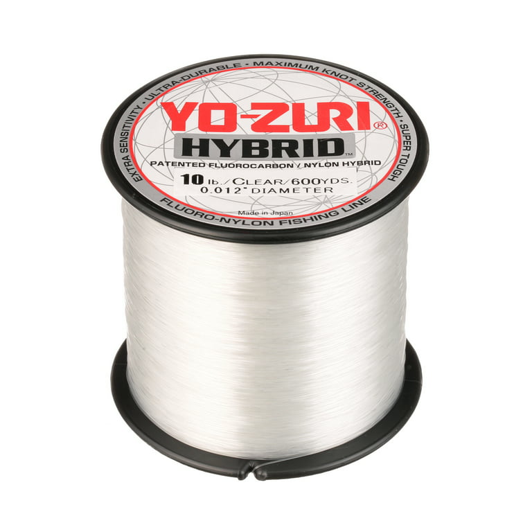 Yo-Zuri Fluorocarbon Nylon Hybrid Fishing Line - 10 LB Test - 600 Yards -  Clear