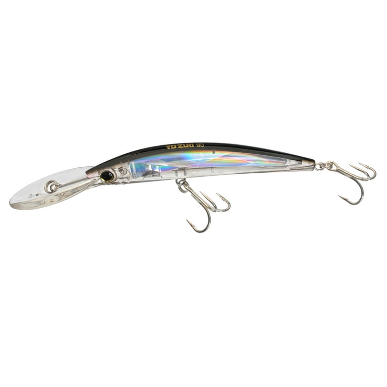 Yo-Zuri Crystal 3D Minnow 6 Deep Diver Fishing Lure, Silver Black, 1 3/8  Oz., F1154 C4