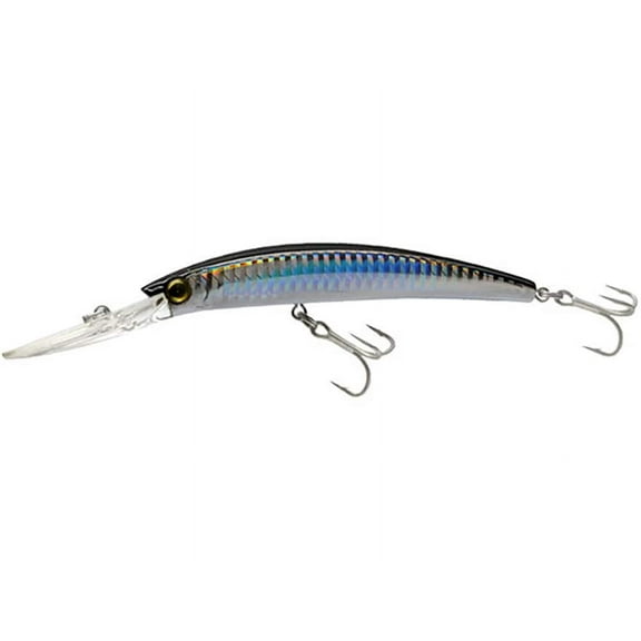 Yo-Zuri Crystal Minnow Deep Diver, 5-1/4" Hard Bait Lure, Silver Black