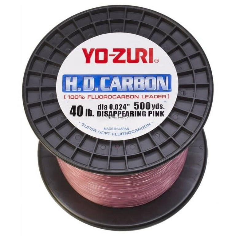 Yo-Zuri H.D.Carbon Fluorocarbon 100% Leader 500Yds 40Lbs 458M (0.602Mm)  Disappearing Pink