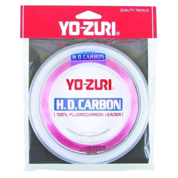 Yo-Zuri HD Carbon 100% Fluorocarbon Leader, 60lb, 500yd, Disappearing Pink