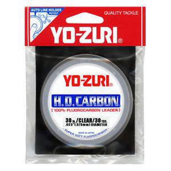 Yo-Zuri H.D. Carbon Fluorocarbon Leader Line, Clear, 30-Pound/100-Yard