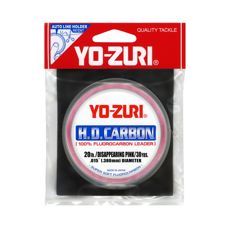Yo-Zuri HD 20lb DP Fluorocarbon Fishing Line HD 20# Disappearing Pink 30  Yards