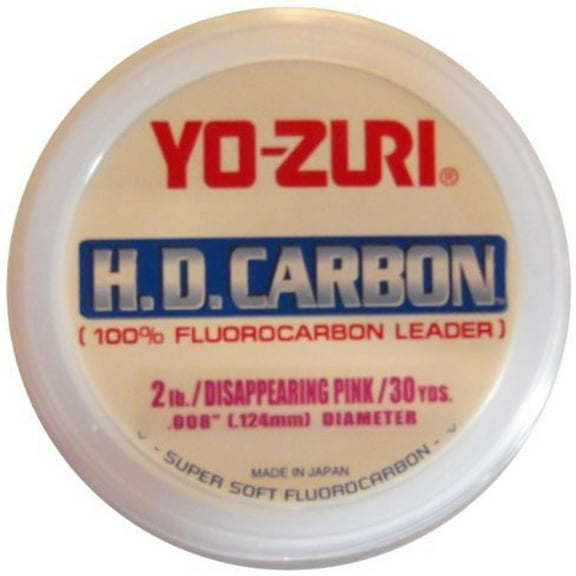 Yo-Zuri HD 2lb DP Fluorocarbon Fishing Line HD Disappearing Pink 30 Yards