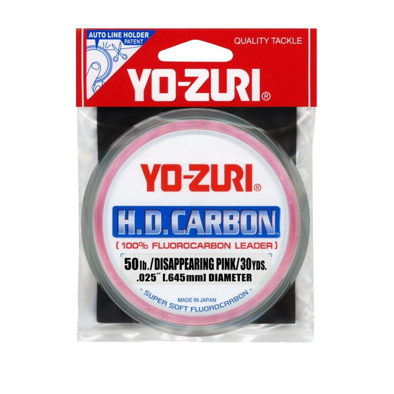 Yo-Zuri HD Pink Fluorocarbon Leader, 50LB 30YD, Fishing Line with
