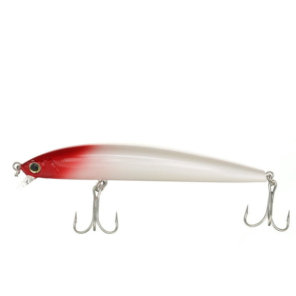 Yo-Zuri Hydro Minnow Long Cast 6" 1-1/4oz Floating Hard Bait, Pearl Red Head