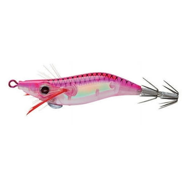 Yo-Zuri Mini 2" Floating Squid Jig Fishing Lure, Luminous Pink with Glow-in-the-Dark Accents