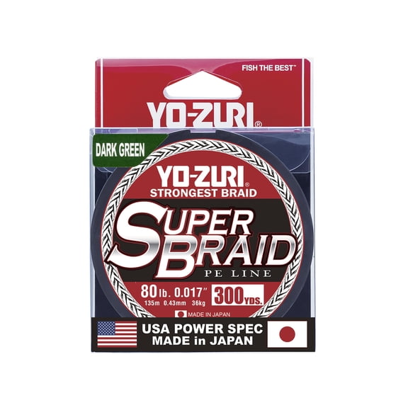 Yo-Zuri Super Braid 300 yard Spool Dark Green 80LB Fishing line