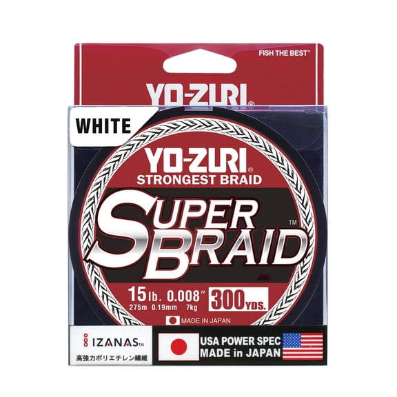 Yo-Zuri YZ SB 15LB WH 300YD Super Braid, White, 15LB, 300YD