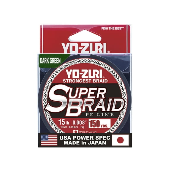Yo-Zuri Super Braid Line 150yd Dark Green 15lb Fishing line