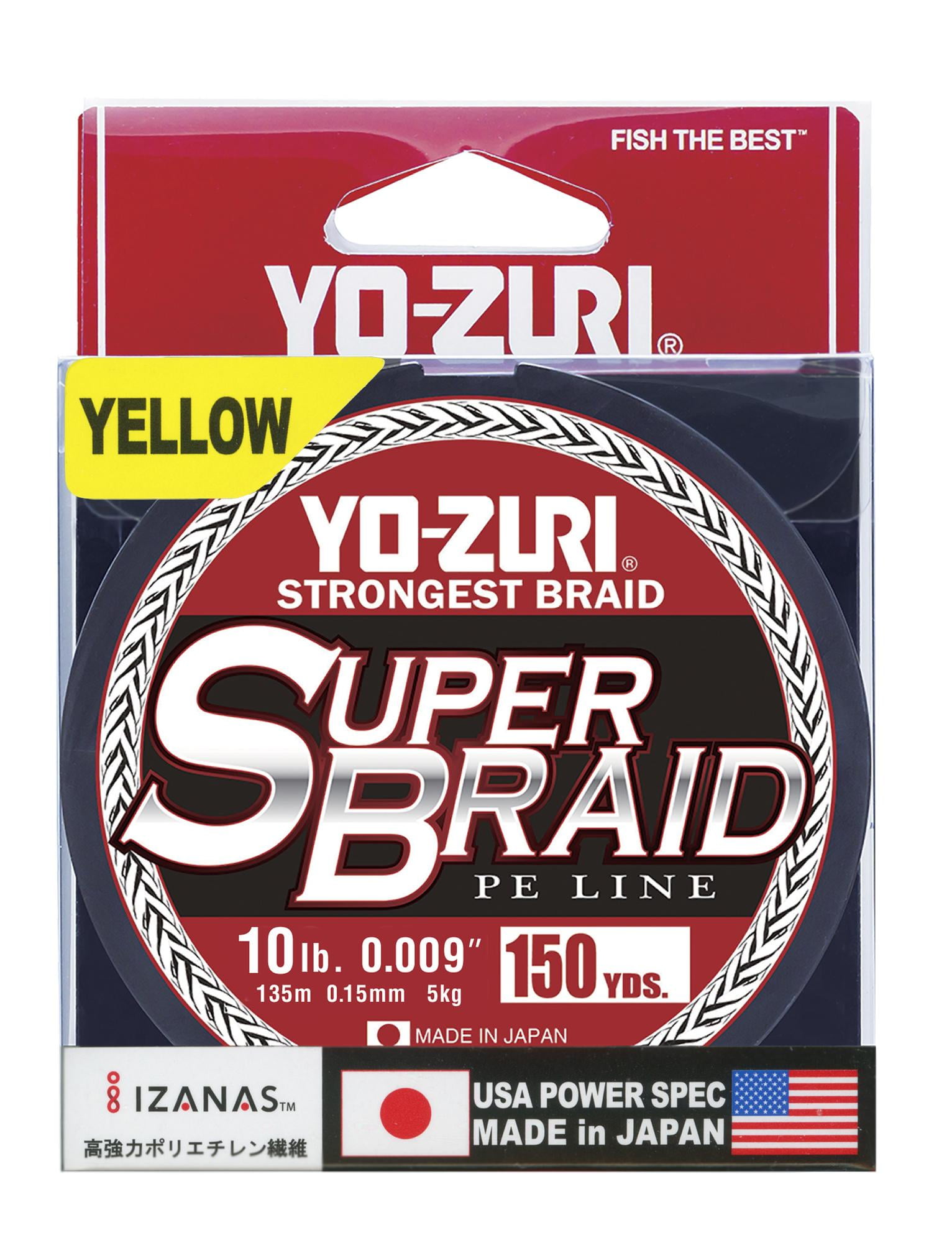 Yo-Zuri SuperBraid Braided Line, 10lb Test, 150yd High Vis Yellow