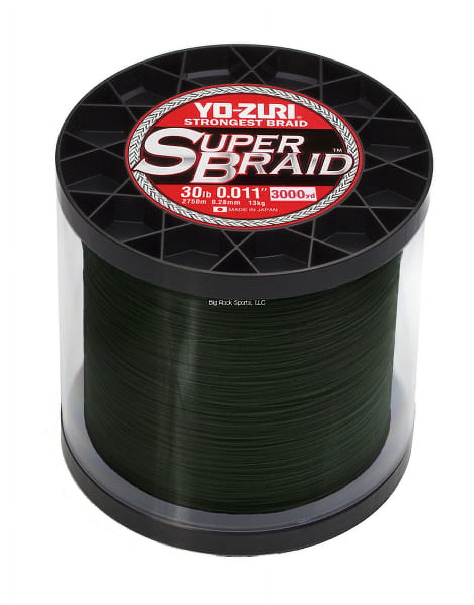 Yo-Zuri SuperBraid Braided Line, 30lb, 3000yd, Dark Green 