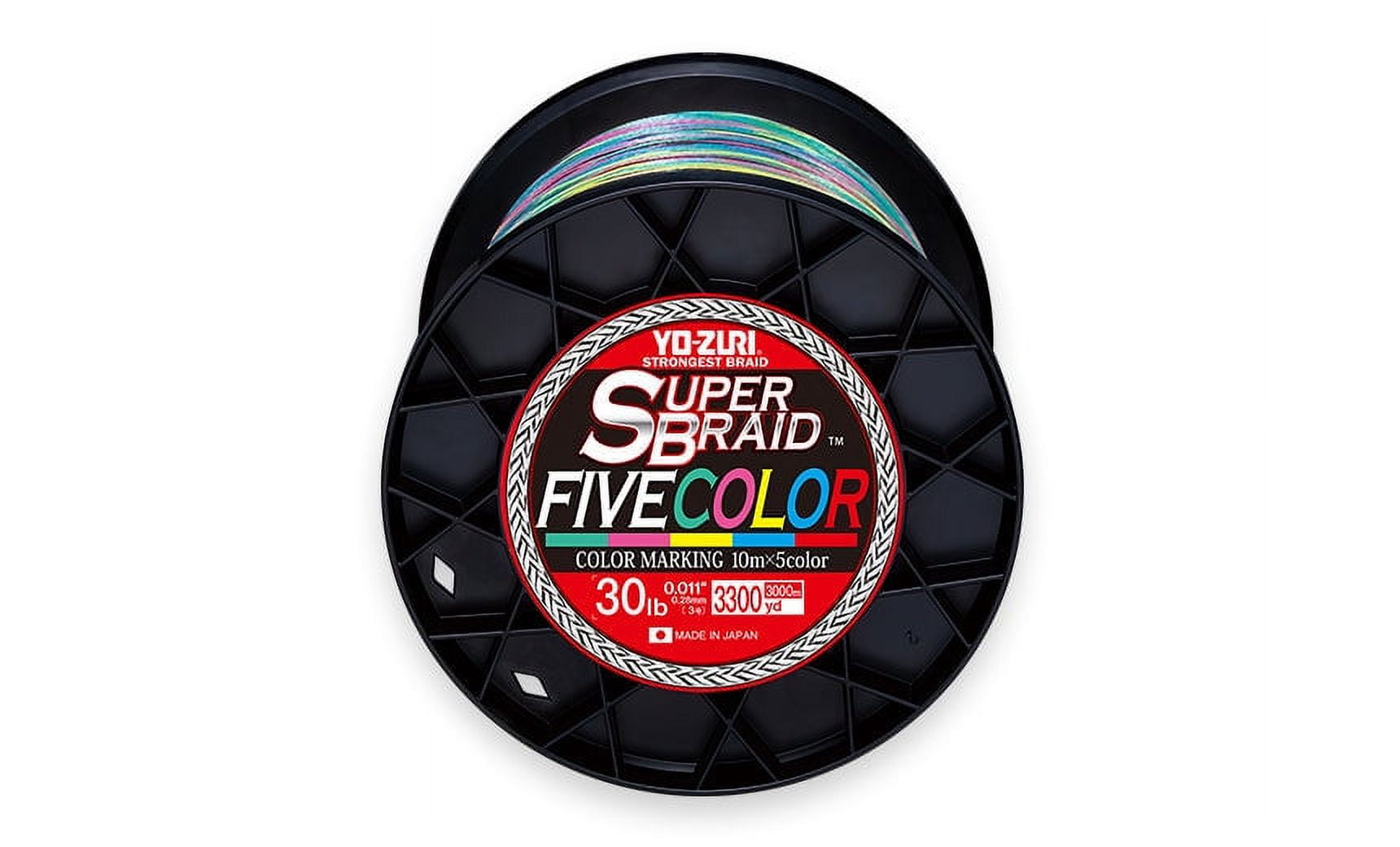 Yo-Zuri SuperBraid Braided Line, 50lb, 3300yd, Five Color