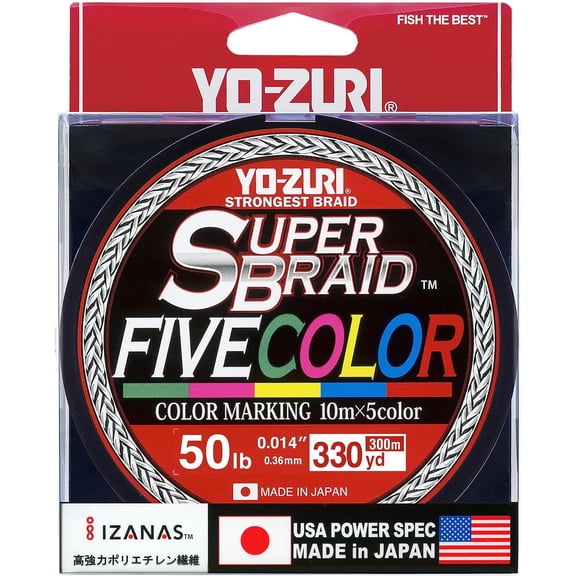 Yo-Zuri SuperBraid Braided Line, 80lb, 330yd, Five Color