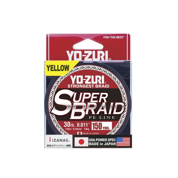 Yo-Zuri Superbraid Braided Fishing Line 30lb 150yd High-Vis Yellow