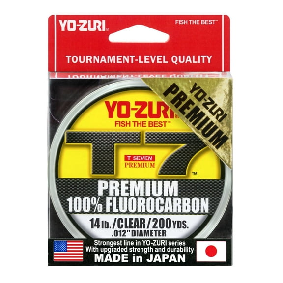 Yo-Zuri T-7 Premium Fluorocarbon Line, 14lb, 200yd, Clear