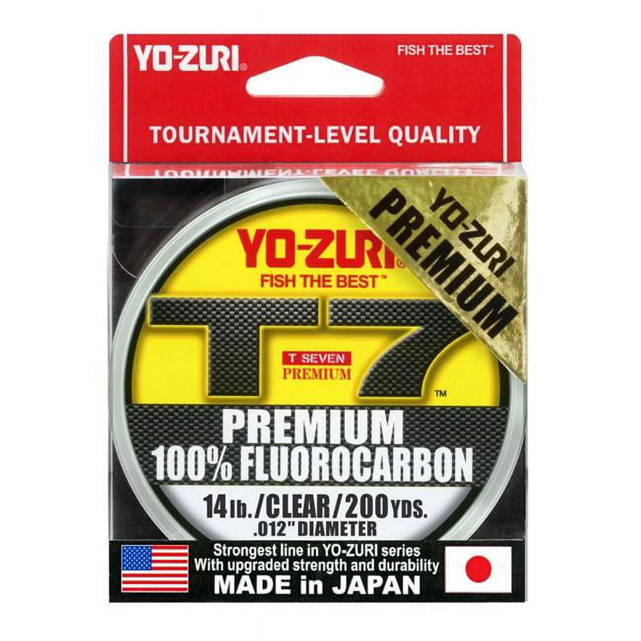 Yo-Zuri T-7 Premium Fluorocarbon Line, 14lb, 200yd, Clear 