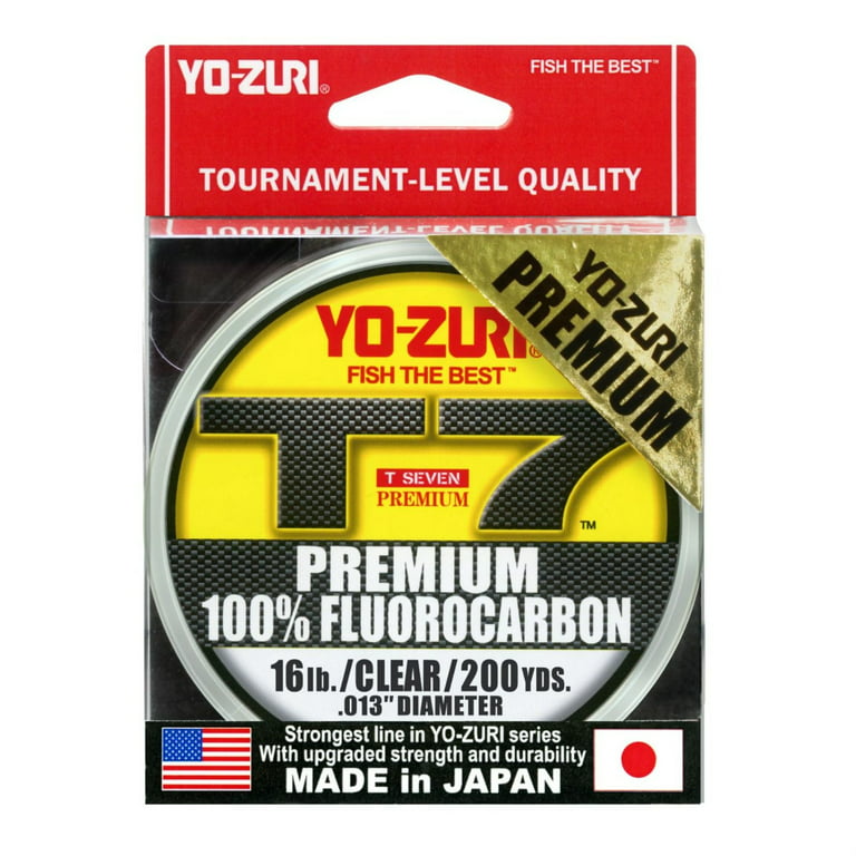 Yo-Zuri T-7 Premium Fluorocarbon Line, 16lb, 200yd, Clear 
