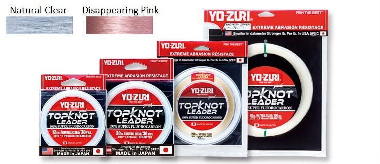 Yo-Zuri Top Knot Fluorocarbon Leader Line Disappearing Pink 40lb 30yd  R1232-DP