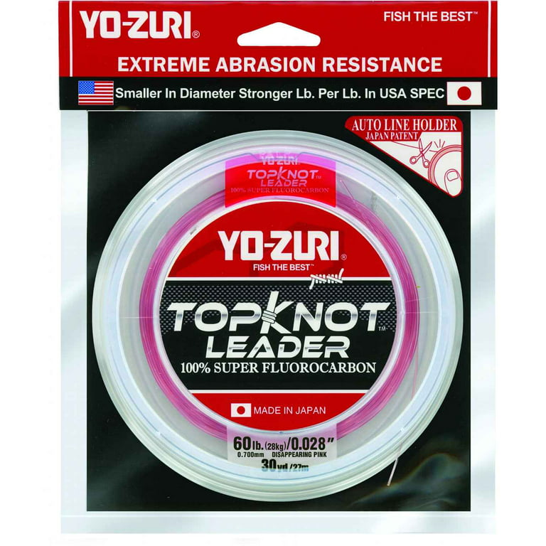 Yo-Zuri Top Knot Fluorocarbon Leader Line Disappearing Pink 60lb 30yd  R1234-DP