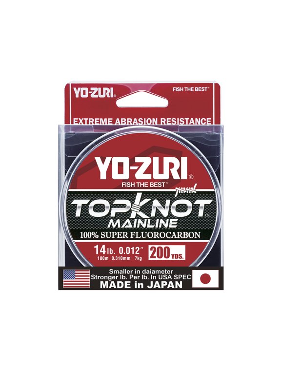 Topknot 100% Fluorocarbon Fishing Line 14lb 200yd Clear