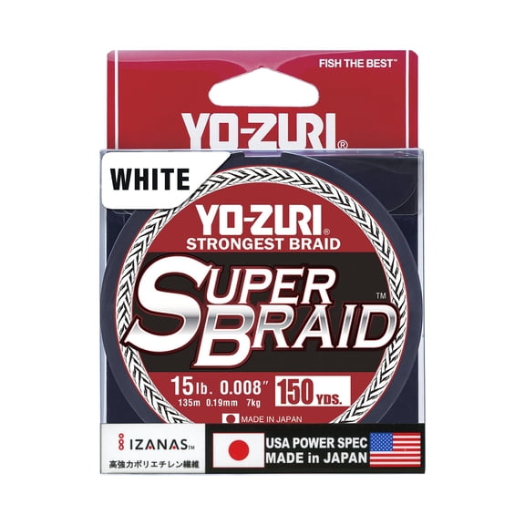Yo-Zuri YZ SB 15LB WH 150YD Super Braid, White, 15LB, 150YD