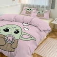 thumbnail image 1 of YoDa Cartoon 3 Piece Set with 1 Quilt Cover + 2 Pillowcases Comfortable Bedding Set Suitable for Adults And Kids 102"x90", 1 of 4