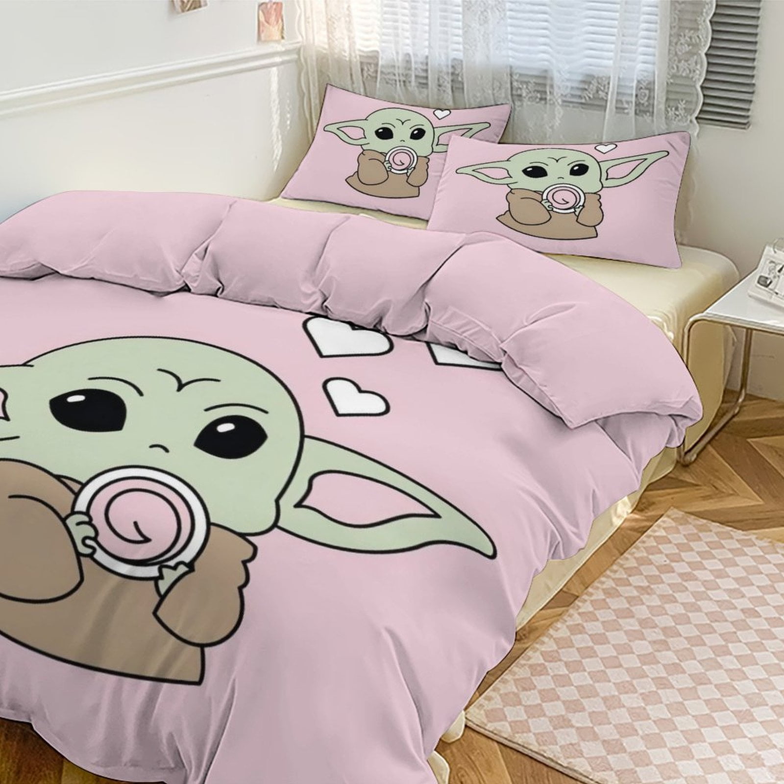 Mandalorian Baby Yoda Star Wars Full Bed Set Comforter Sheets 100 Microfiber Gray Walmart