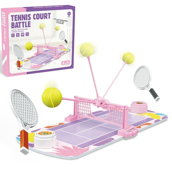 YoFellas Indoor Tabletop Game for Kids, No Battery Needed – 2 Player Family Interactive Toy for Boys & Girls  Screen-Free Hand-Eye Coordination & Fine Motor Skills Gift (Tennis Court Battle)