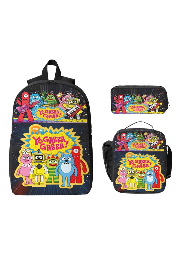 YoGabba-Gabba Backpack Lightweight School Travel Multifunctional Adjustable Laptop Backpack Double Shoulder Bag AS PIC 17