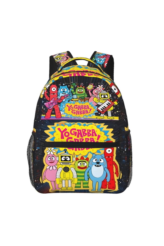 YoGabba-Gabba Backpack Lightweight School Travel Multifunctional Adjustable Laptop Backpack Double Shoulder Bag AS PIC 1