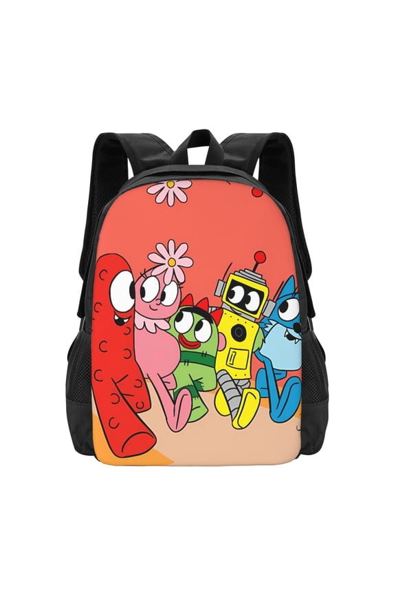 YoGabba-Gabba Backpack Lightweight School Travel Multifunctional Adjustable Laptop Backpack Double Shoulder Bag Black 5