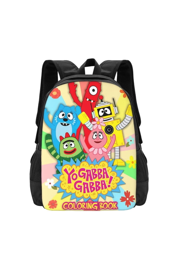 YoGabba-Gabba Backpack Lightweight School Travel Multifunctional Adjustable Laptop Backpack Double Shoulder Bag Black 7