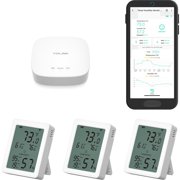 YoLink Indoor Thermometer Hygrometer 3-Pack YS8023 with LCD Comfort Display, Magnetic Mount for Kitchen Use, Max/Min Tracking, LoRa, 5-Year Battery, Alexa/IFTTT, Hub Included