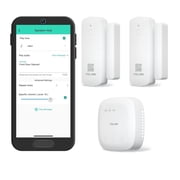 YoLink LoRa Smart Door Sensor Starter Kit SpeakerHub Audio Hub & 2 Door Sensors - Up to 1/4 Mile Range, Door Left-Open Reminders, up to 5 Year Batteries, Alexa, IFTTT, Home Assistant