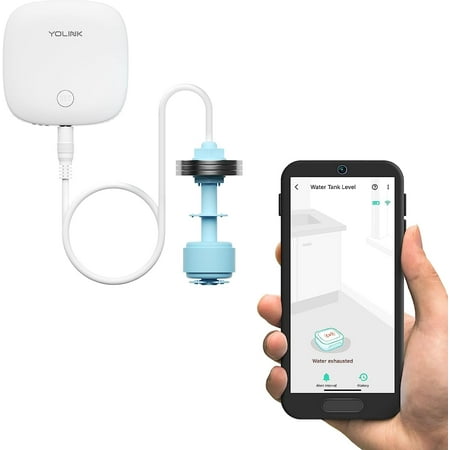 YoLink LoRa Smart Water Level Monitoring Sensor, Wireless Battery-Powered Float Switch Alarm, Sump Pump Alarm, AC Condensate Overflow, Tank Level, Toilet Leak Sensor, 105dB Siren, YoLink Hub REQUIRED