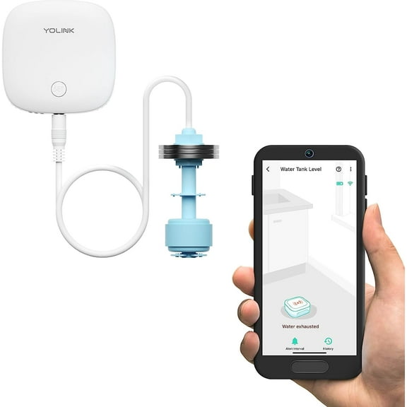 YoLink LoRa Smart Water Level Monitoring Sensor, Wireless Battery-Powered Float Switch Alarm, Sump Pump Alarm, AC Condensate Overflow, Tank Level, Toilet Leak Sensor, 105dB Siren, YoLink Hub REQUIRED