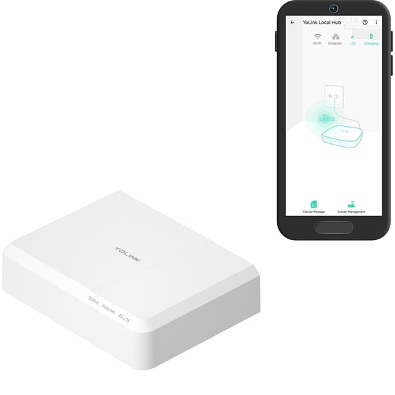 YoLink Local Hub, Smart Home: 4G LTE Cellular Backup, Local API, Matter-Compatible, Local Automation, Seamless Plug & Play Installation, Ideal for Remote & Urban Residences, 1/4 Mile Extended Range