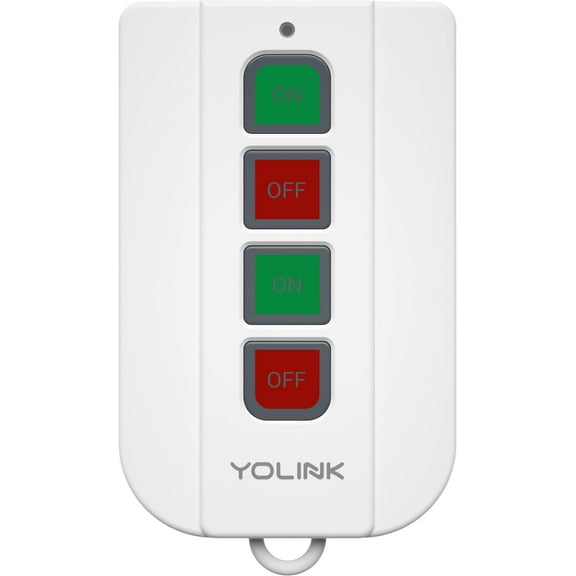 YoLink On/OffFob Programmable 2-Device/Group Smart Fob, LoRa Extreme Long (up to 1/4 Mile Open-air) Range for use with YoLink Smart Plugs, Light Switches, Plugs, Relays, Valves, Locks, etc.