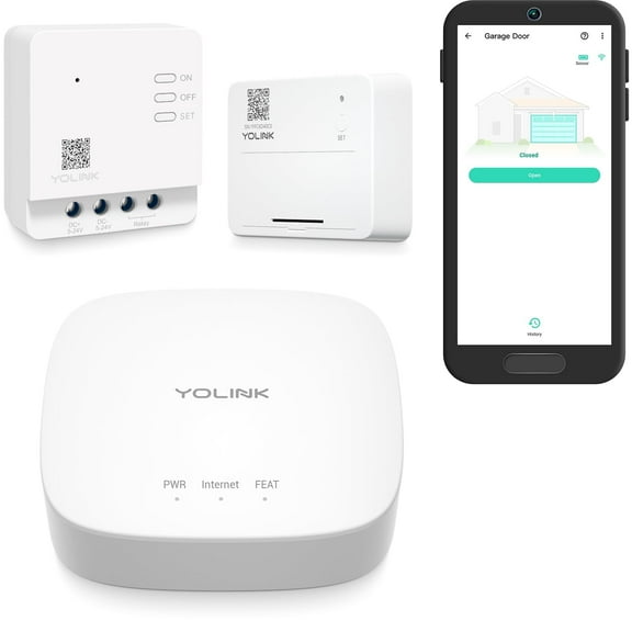 YoLink Smart Garage Door Kit with YoLink Hub, App Remote Monitoring & Control, Door Still Open Alerts, Security Alerts,3 Pack