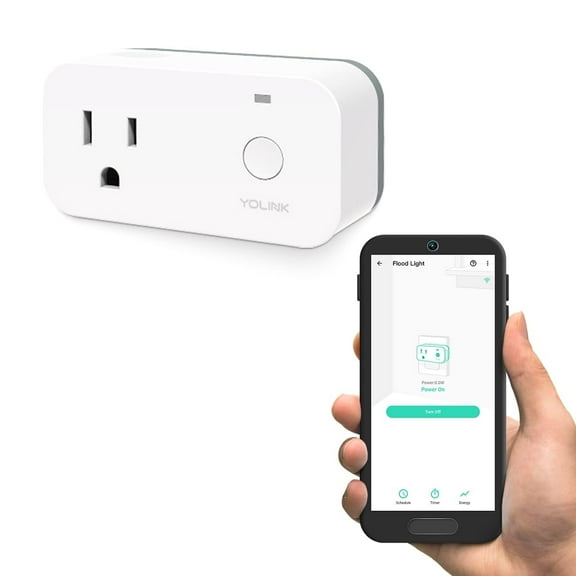 YoLink Smart Plug with Energy Monitoring, 1/4 Mile Longest Range Smart Plug Works with Alexa Google, Home Assistant IFTTT Remote Control Home Appliances Anywhere, YoLink Hub Required