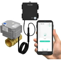 YoLink Smart Valve Controller with Motorized Ball Valve (1.25'), 1/4 Mile World's Longest Range Gas/Water Valve Compatible with Alexa, Google, and IFTTT - YoLink Hub Required