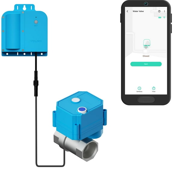 YoLink Smart Valve Controller X3 version with Stainless Steel Motorized Ball Valve, 1/4 Mile World's Longest Range Water Valve, Remote Control - (1")