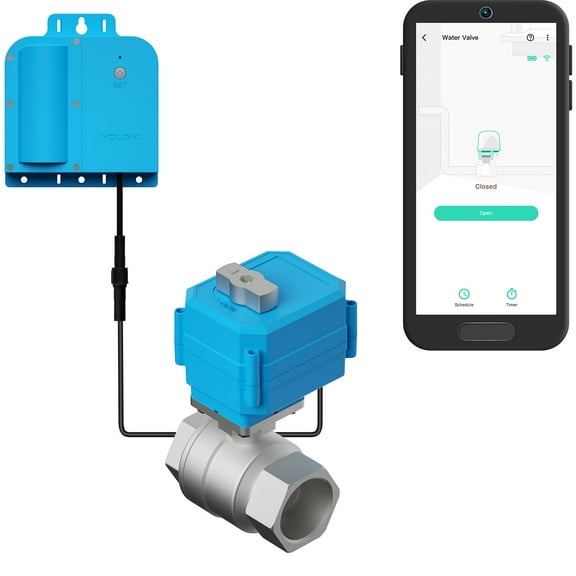 YoLink Smart Valve Controller X3 with Stainless Steel Motorized Ball Valve, 1/4 Mile World's Longest Range Water Valve, Remote Control - (2")
