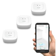 YoLink Smart Water Leak Sensor, 1/4 mile Range White Smart Household Water Sensor 3 Pack